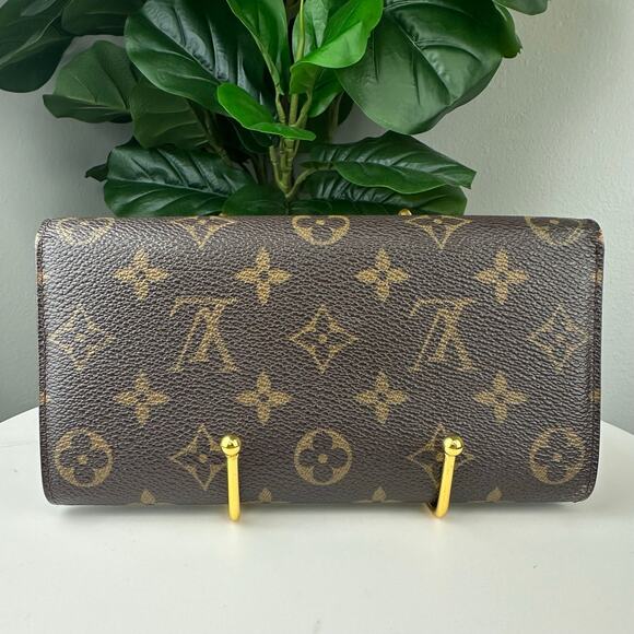 B139💎✨Authentic Louis Vuitton Monogram Bifold Long Sarah Wallet Porte Tresor - Picture 2 of 5